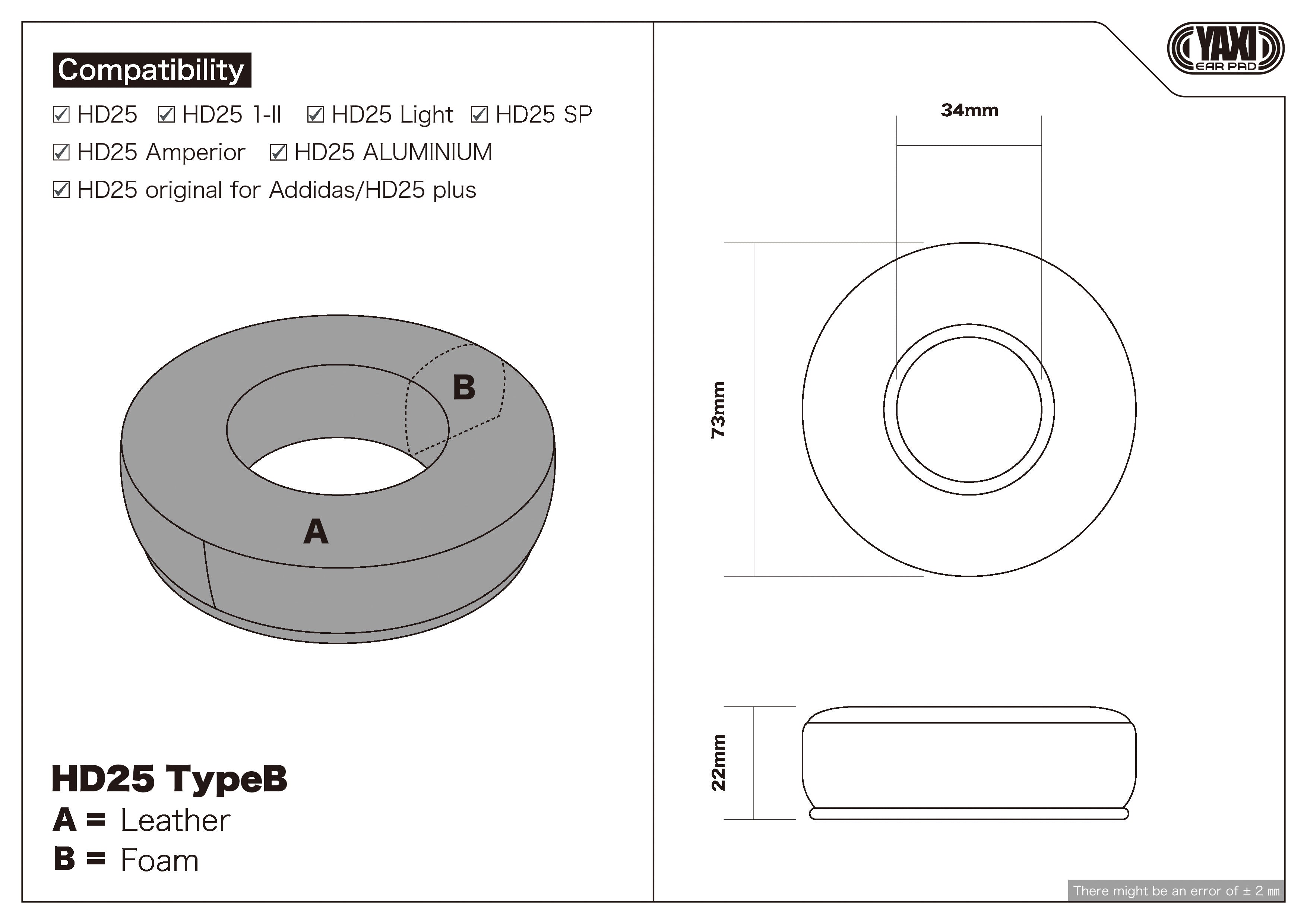 YAXI HD25 TypeB Earpads