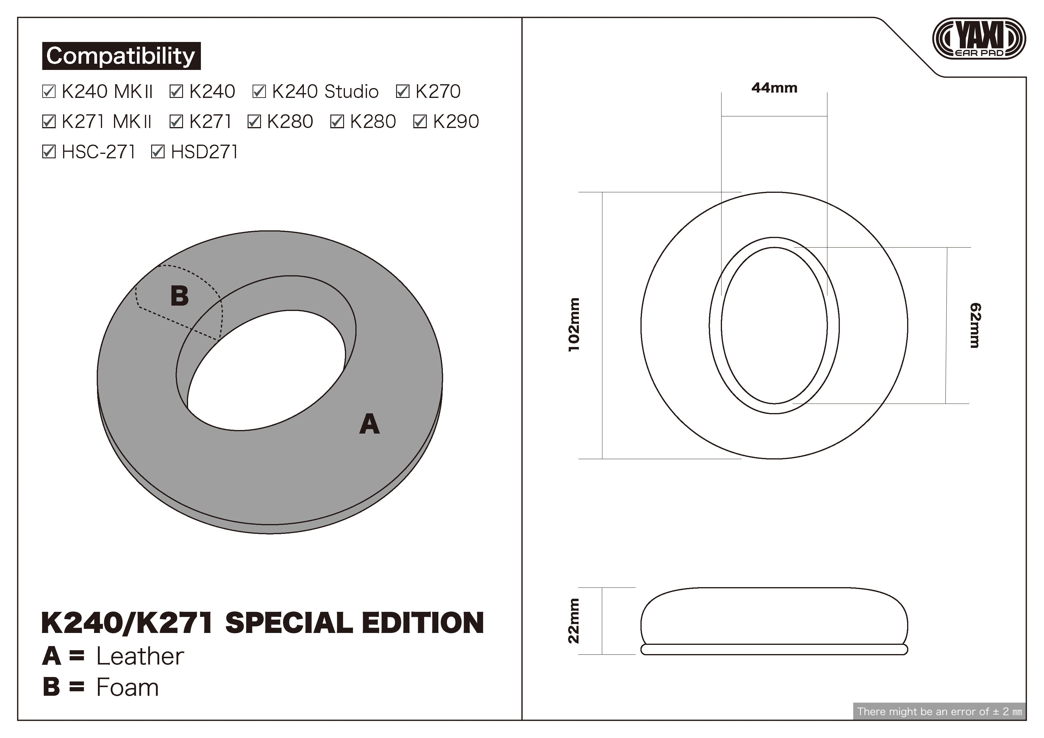YAXI K240/K271 Earpads