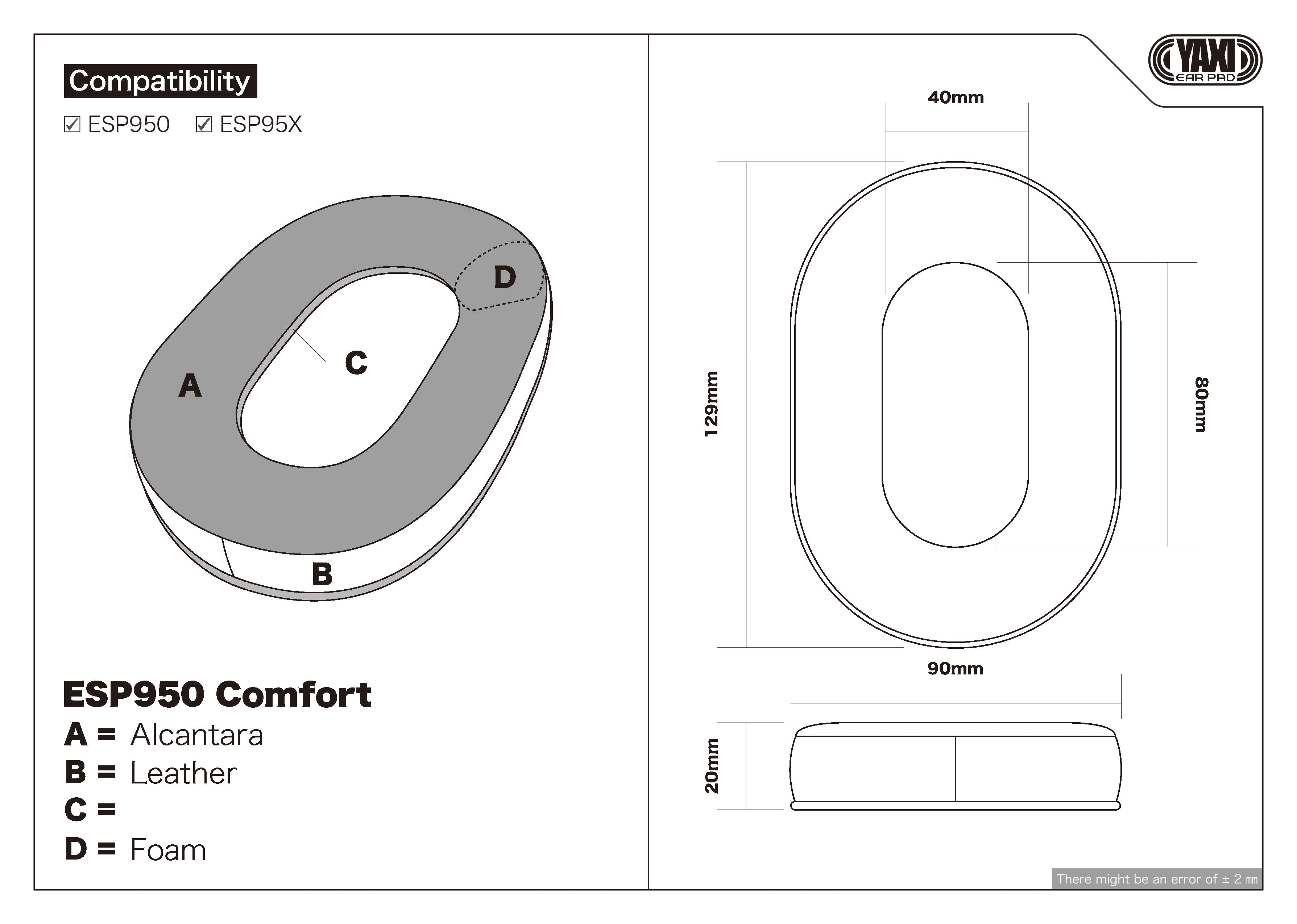 YAXI ESP950 Comfort Earpads