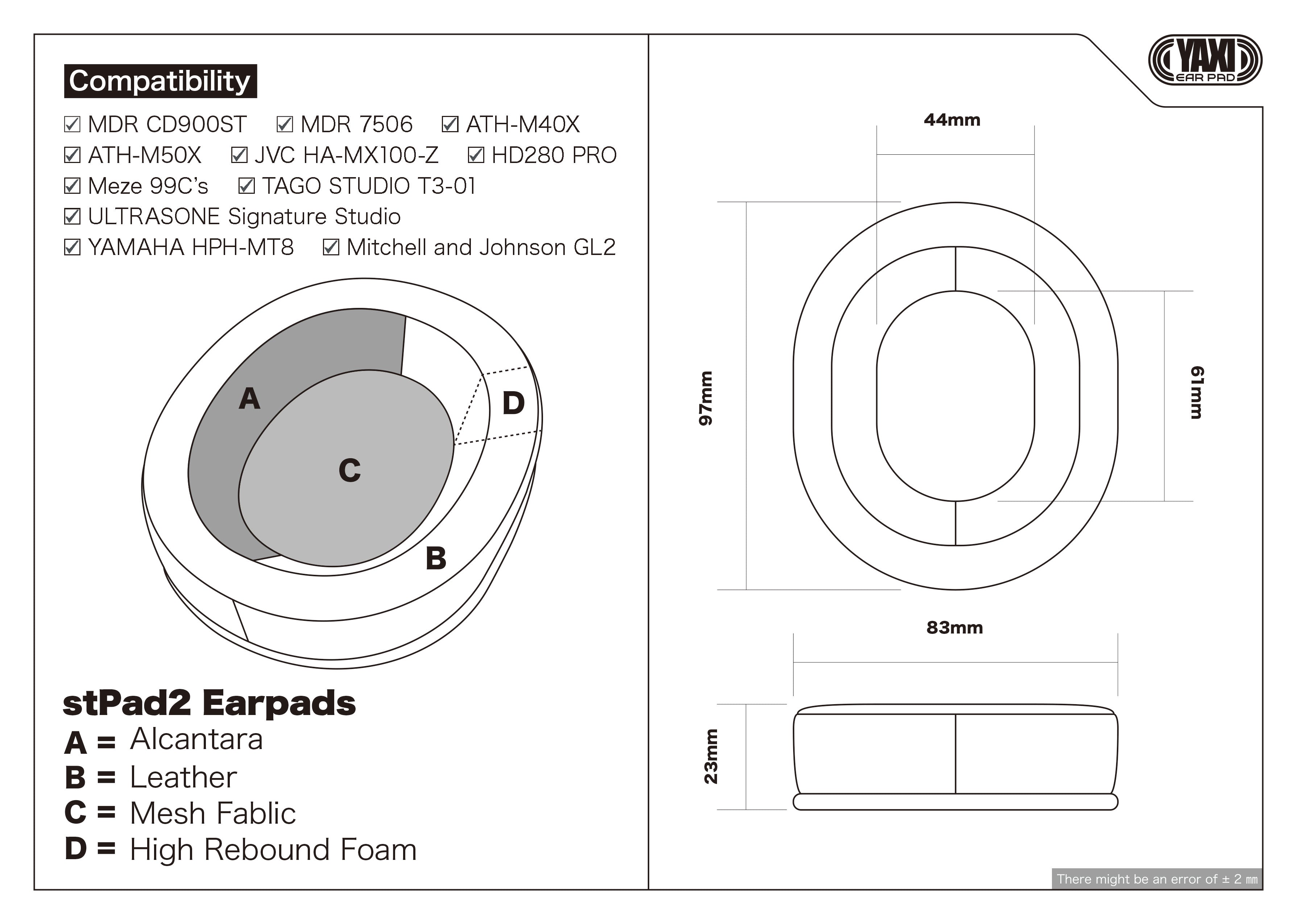 YAXI stPad2 Earpads