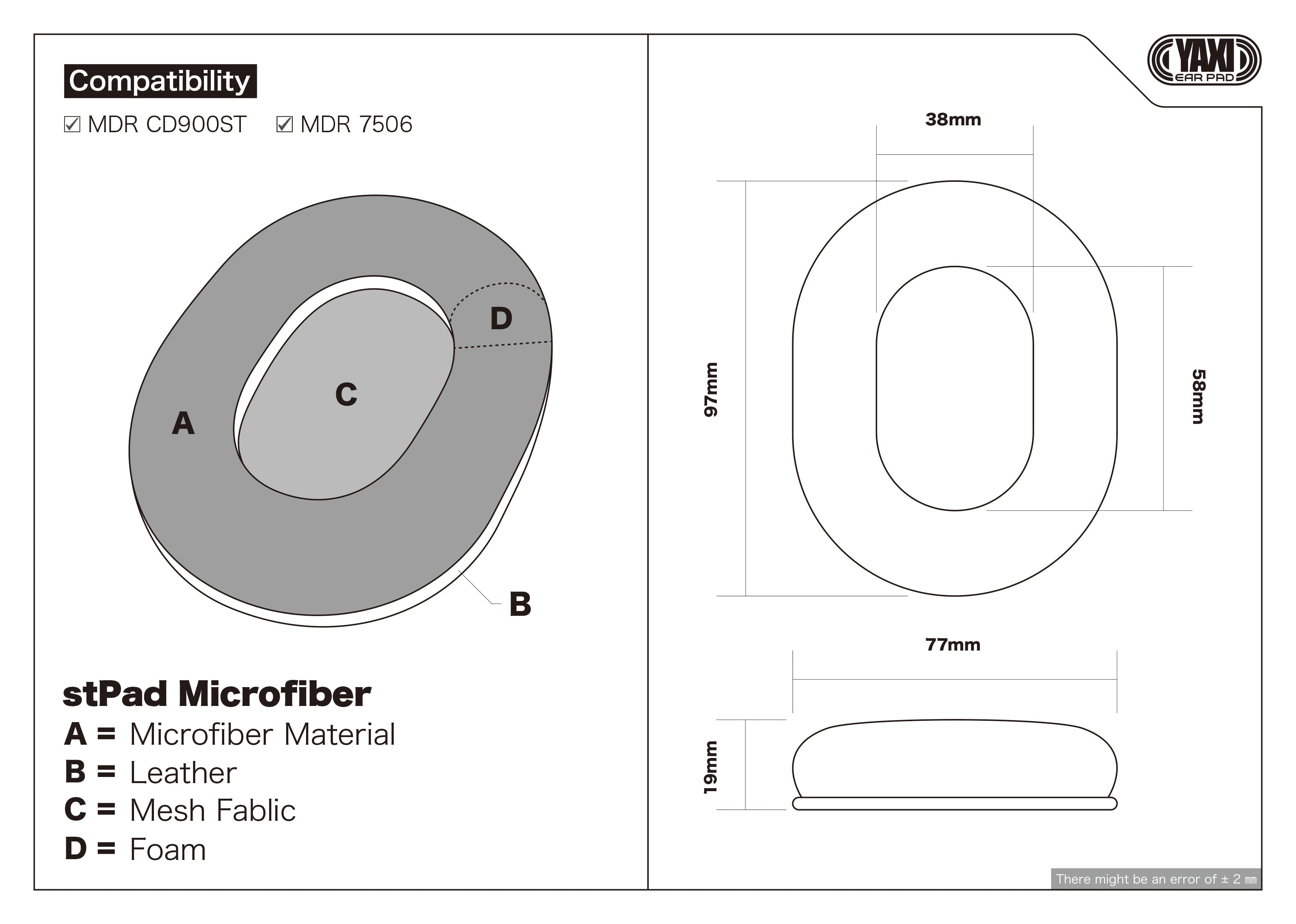 YAXI stPad Microfiber Earpads